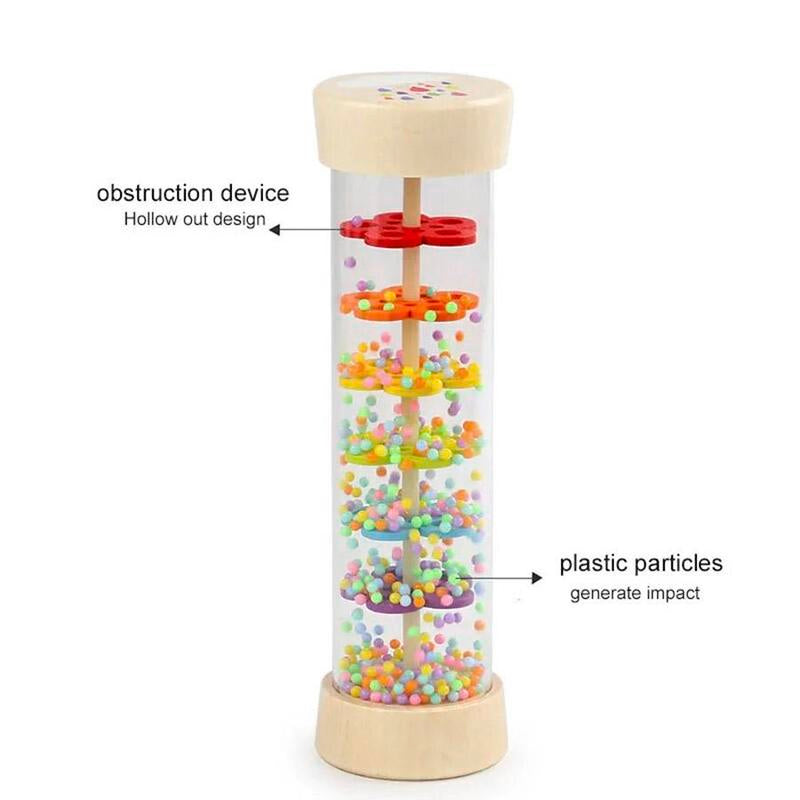 Rain Sound Tube Simulator Toy Rainbow Hourglass Sand Bell Educational Music Class Puzzle Half Discussion Instrument Kids Gift (The Product Has Two Sizes to Choose : 1 Small Size or 1 Large Size), Gift