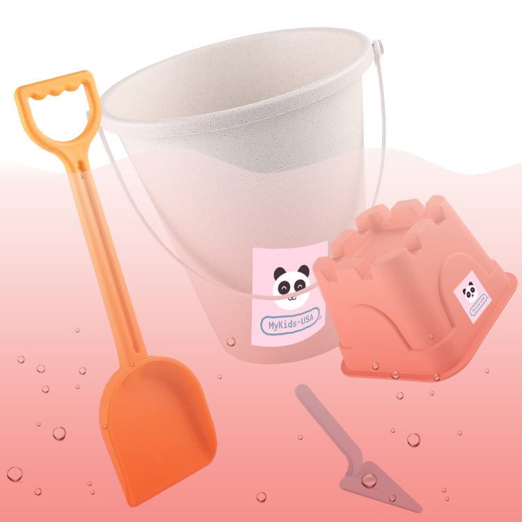 Children Wheat Straw Medium Beach Bucket Dinosaur Model Toy