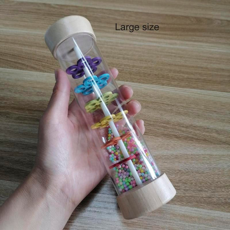 Rain Sound Tube Simulator Toy Rainbow Hourglass Sand Bell Educational Music Class Puzzle Half Discussion Instrument Kids Gift (The Product Has Two Sizes to Choose : 1 Small Size or 1 Large Size), Gift