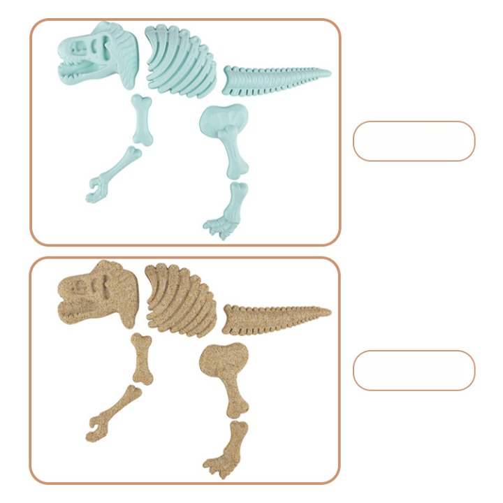 Children Wheat Straw Medium Beach Bucket Dinosaur Model Toy