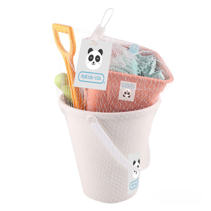 Children Wheat Straw Medium Beach Bucket Dinosaur Model Toy