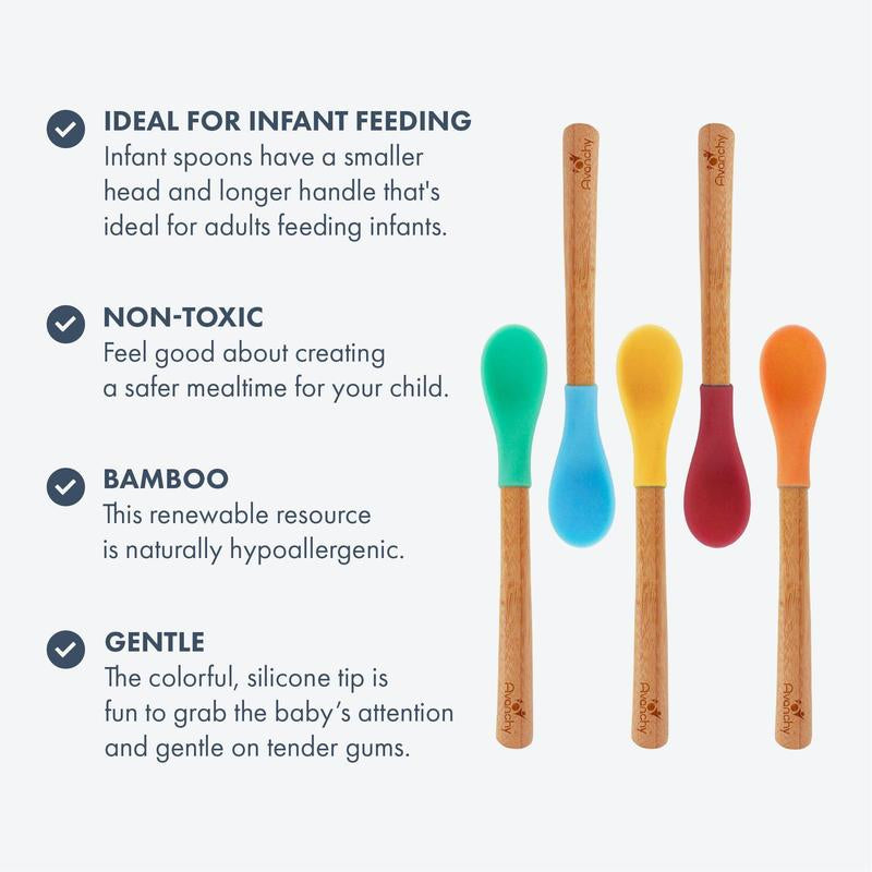 Infant Spoons Small Scoop | Bamboo & Silicone
