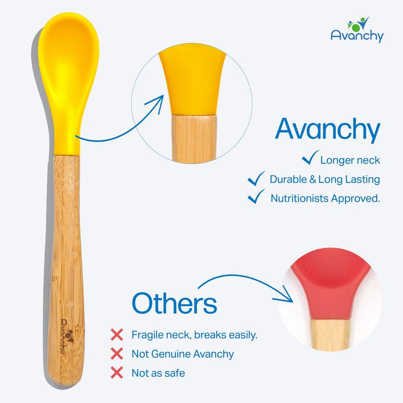 Infant Spoons Small Scoop | Bamboo & Silicone