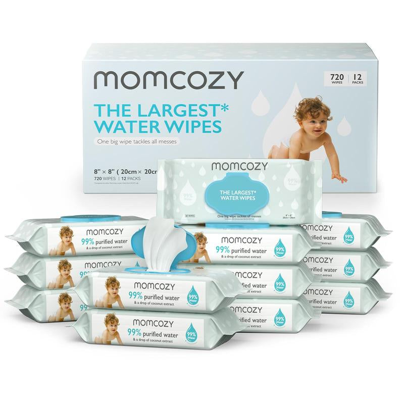 Baby Wipes, Momcozy Wipes - Oversized, Cleansing and Moisturizing Children'S Wipes, Baby Products, Products for Girls and Boys, Unscented Baby Wipes, Portable Maternal and Child Gifts, Safe Baby Wipes