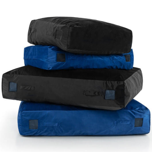 57 x 57 Inch Crash Pad Sensory Mat with Foam Blocks and Washable Velvet Cover-Blue
