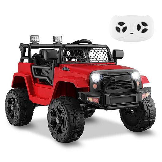 12V Kids Ride On Truck with Remote Control and Headlights-Black-17