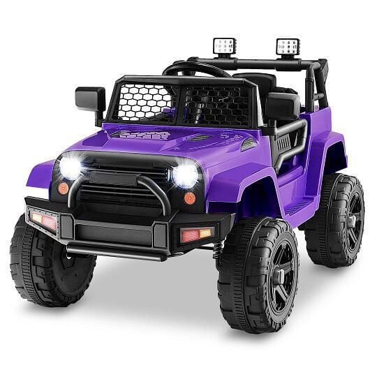 12V Kids Ride On Truck with Remote Control and Headlights-Black-21