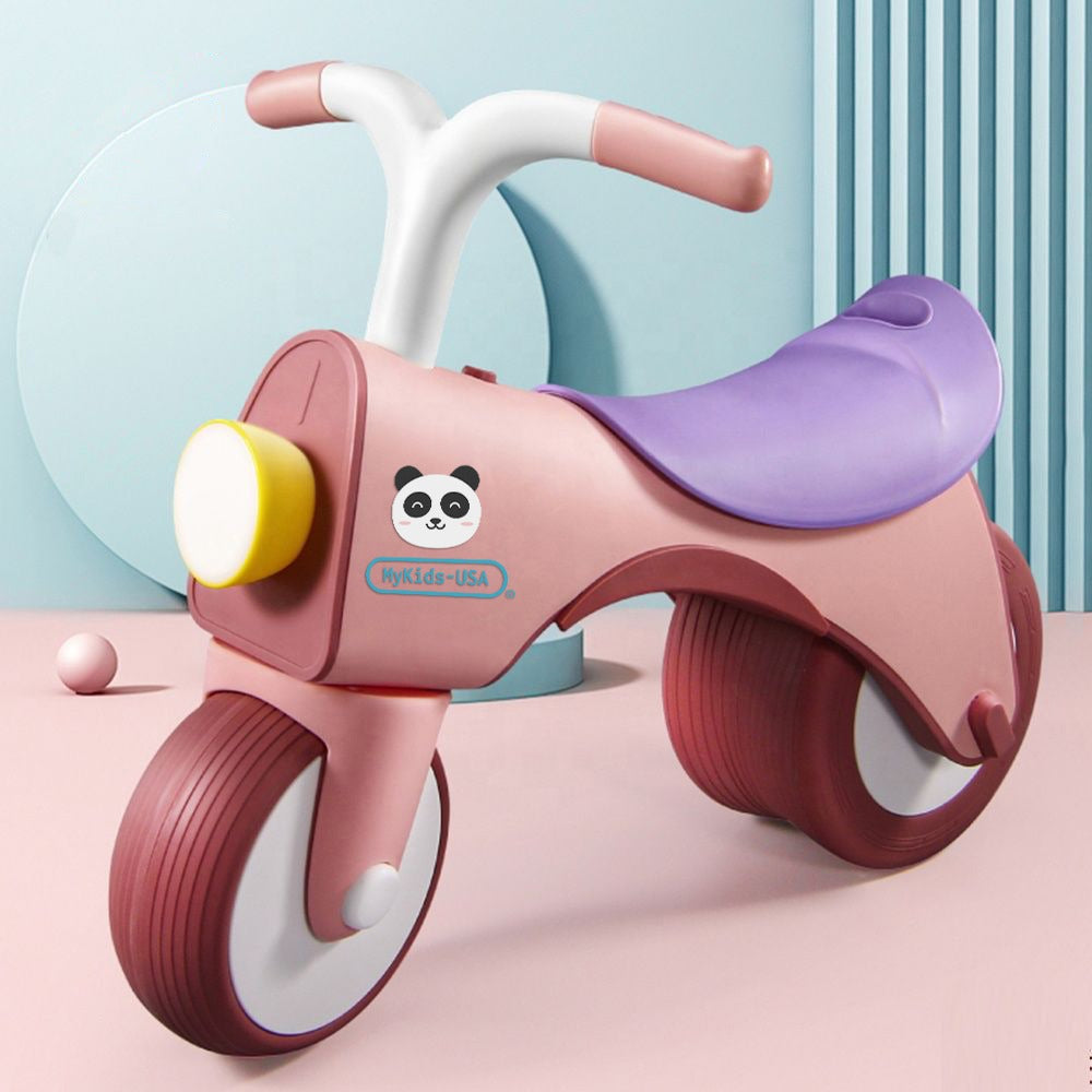 MyKids-USA 5-in-1 Musical Balance Bike – Wide Wheels, Lights & Anti-Rollover Safety