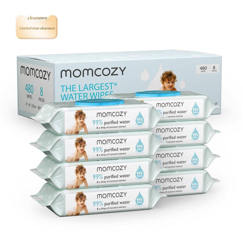 Baby Wipes, Momcozy Wipes - Oversized, Cleansing and Moisturizing Children'S Wipes, Baby Products, Products for Girls and Boys, Unscented Baby Wipes, Portable Maternal and Child Gifts, Safe Baby Wipes