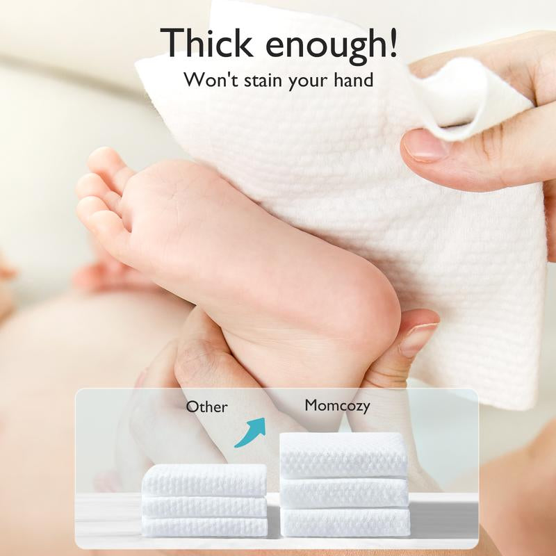Baby Wipes, Momcozy Wipes - Oversized, Cleansing and Moisturizing Children'S Wipes, Baby Products, Products for Girls and Boys, Unscented Baby Wipes, Portable Maternal and Child Gifts, Safe Baby Wipes