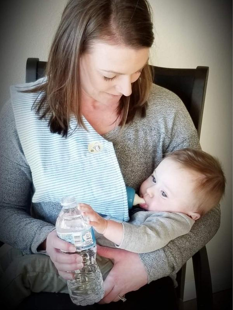 Bottle Butler, Burp Cloth Bottle Holder, Baby Shower Gift, Hands Free Bottle Feeding for New Moms and Grandparents, Handmade Shower Gift.