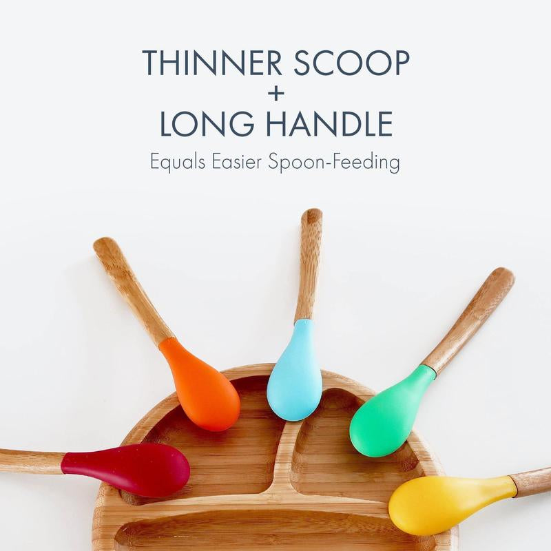 Infant Spoons Small Scoop | Bamboo & Silicone