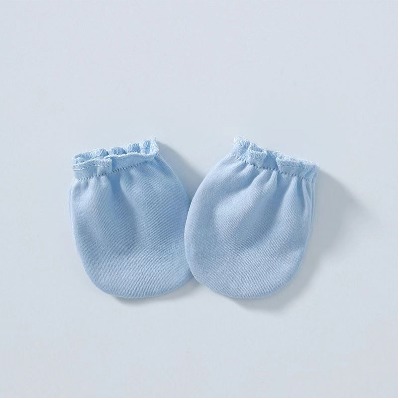Newborn Baby Solid Color Soft Cotton Gloves For All Seasons-2
