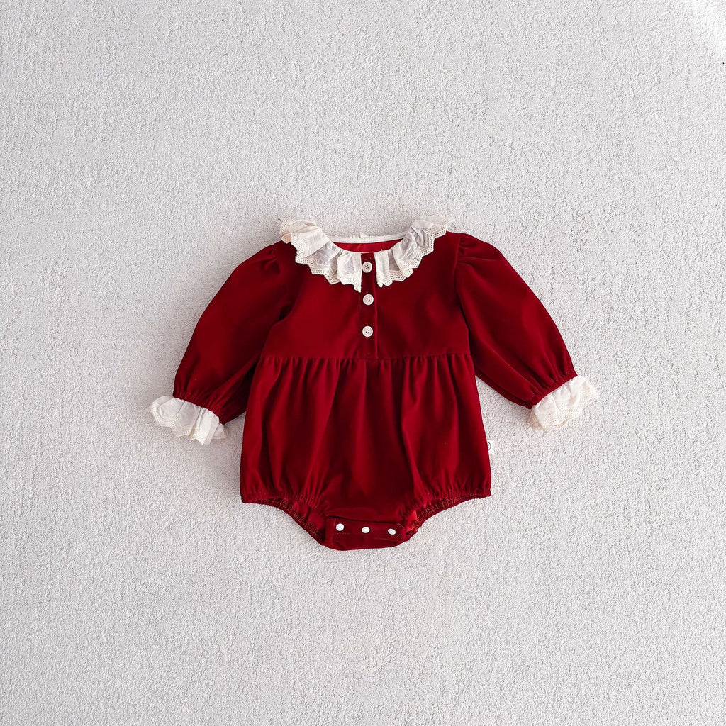 Autumn Arrival Baby Kids Girls Color Patchwork Long-sleeved Onesies and Dress – Princess Sister Matching Set-2