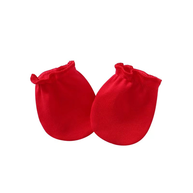 Newborn Baby Solid Color Soft Cotton Gloves For All Seasons-3