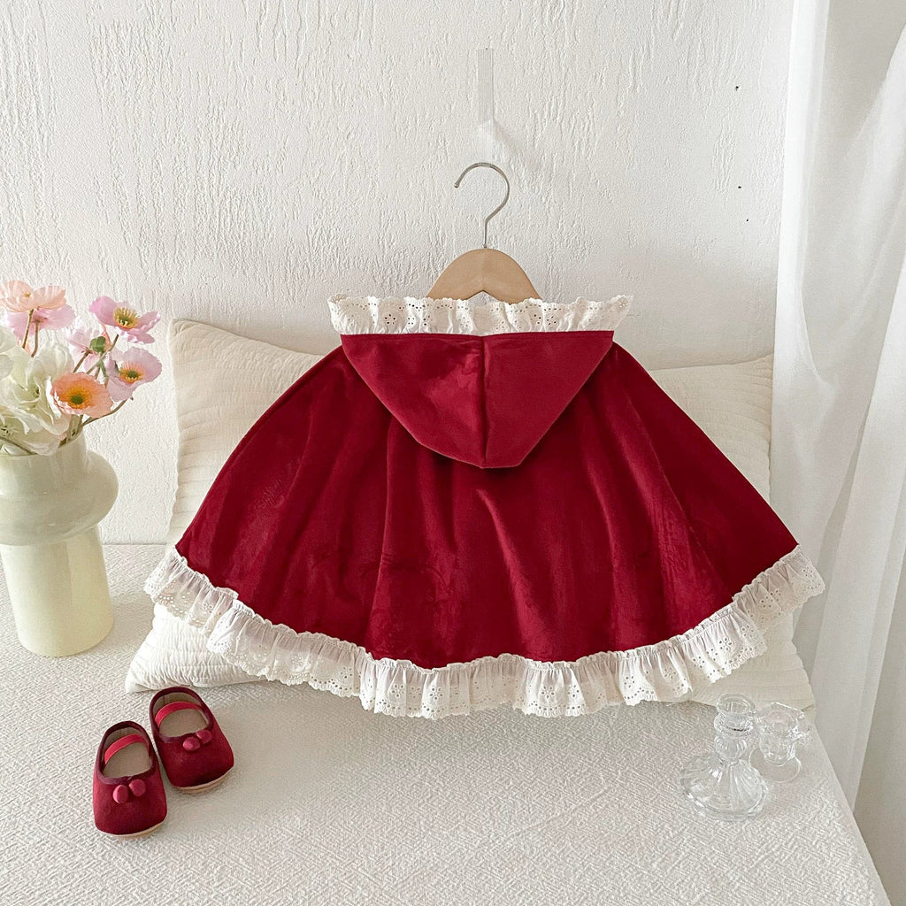 Autumn and Spring Baby Girl Color Patchwork Hollow-out Pattern Cape Popular Shawl-1