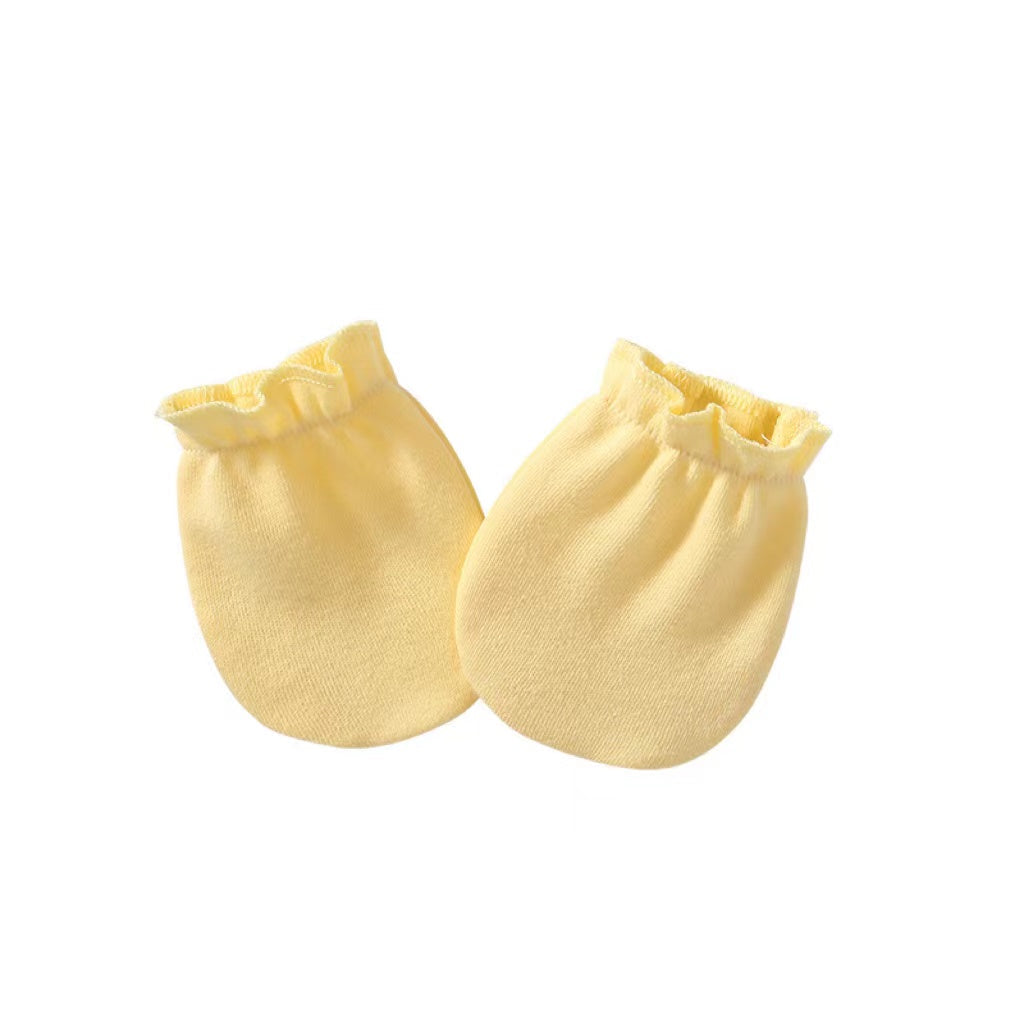 Newborn Baby Solid Color Soft Cotton Gloves For All Seasons-4