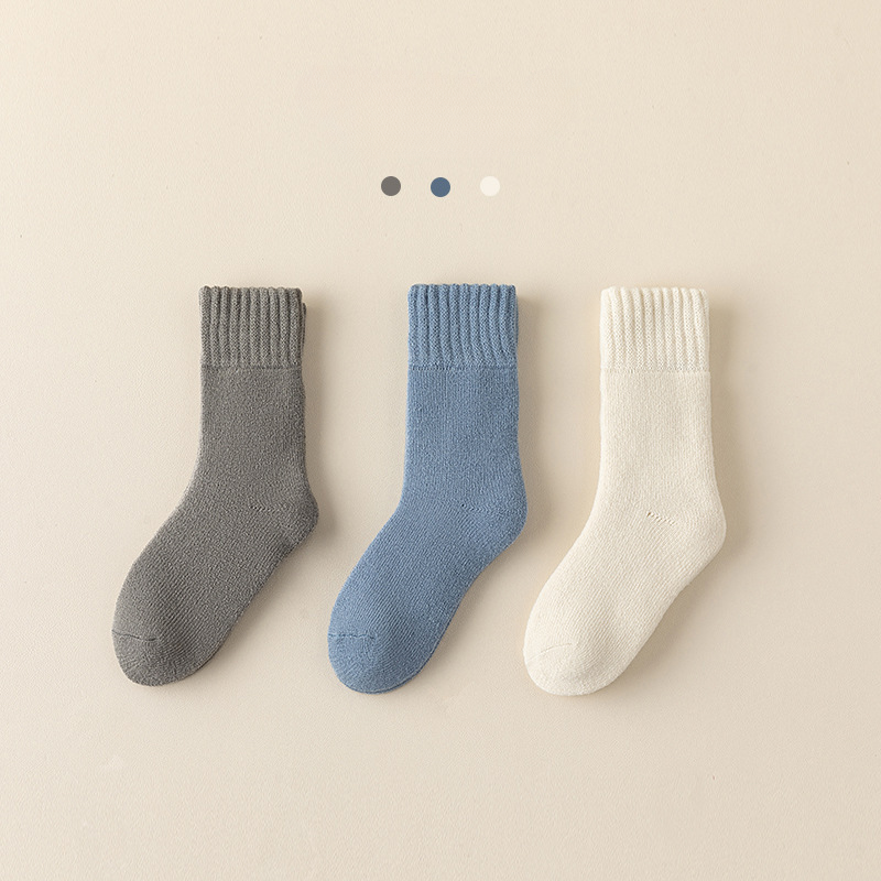 Winter/Autumn Candy-Colored Mid-Calf Socks in Combed Cotton for Warmth and Comfort-6