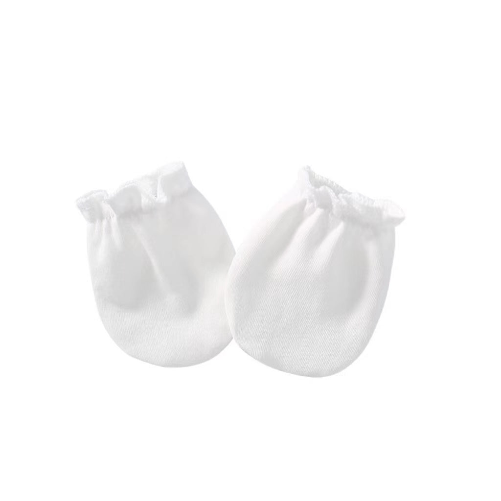 Newborn Baby Solid Color Soft Cotton Gloves For All Seasons-5