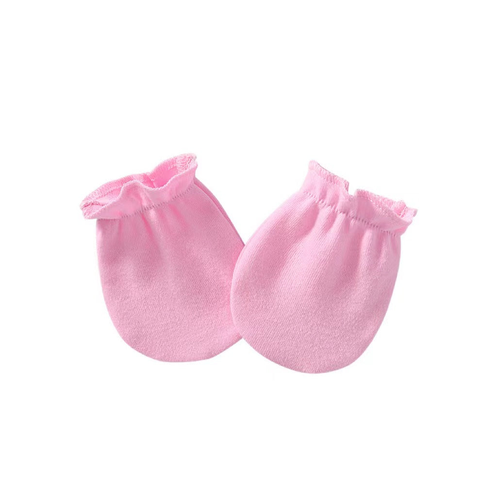 Newborn Baby Solid Color Soft Cotton Gloves For All Seasons-8