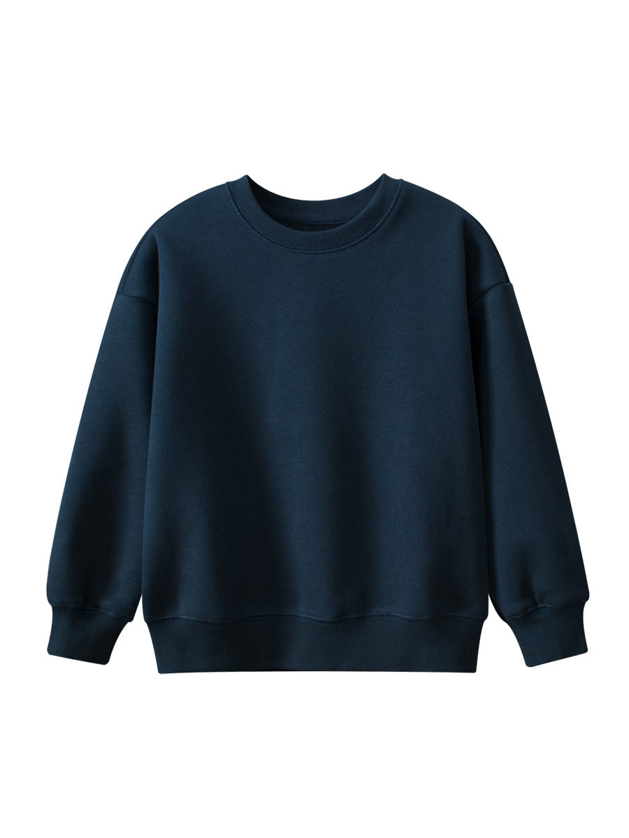 Arrival Baby Kids Plain Solid Color Crew Neck Long Sleeves Warm Cozy Pullover-6