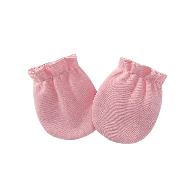Newborn Baby Solid Color Soft Cotton Gloves For All Seasons-7